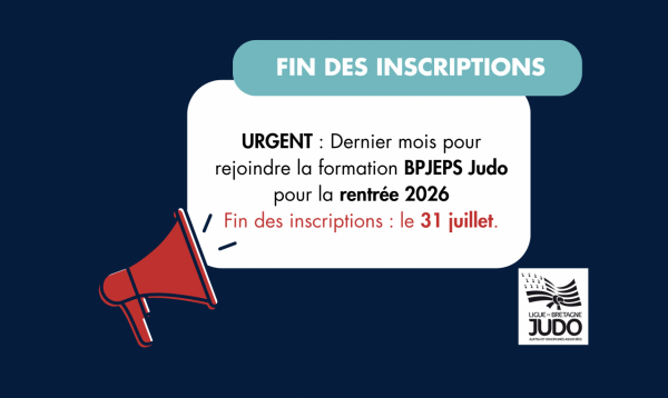 BP JEPS Judo-Jujitsu : dernier mois pour s'inscrire !