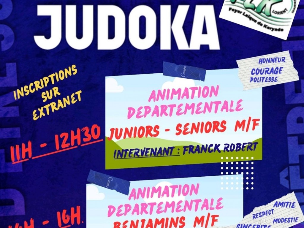 Image de l'actu 'AFFICHE TELECHARGEABLE POUR LE  STAGE DEPARTEMENTAL DU 25 OCTOBRE ORGANISE PAR F.L.K. DOJO DE KERYADO A LORIENT'